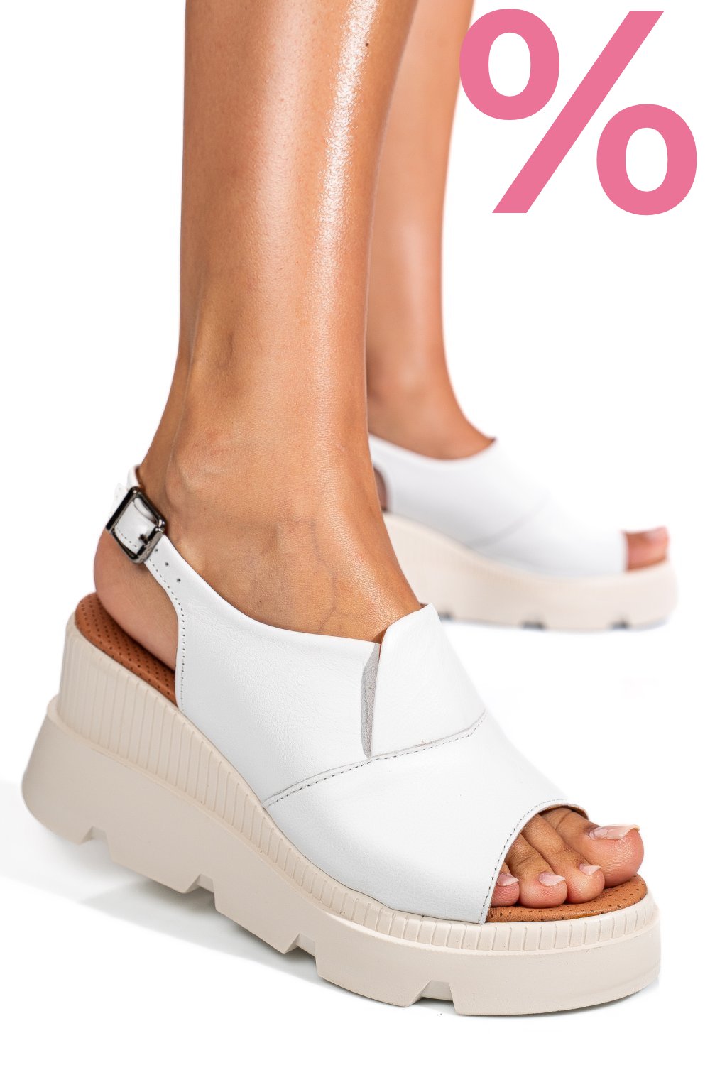 SANDALE ALBE PIELE NATURALA YS7711