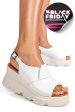 Sandale albe piele naturala ys7711