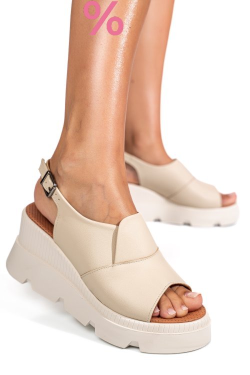 Sandale bej piele naturala ys7711