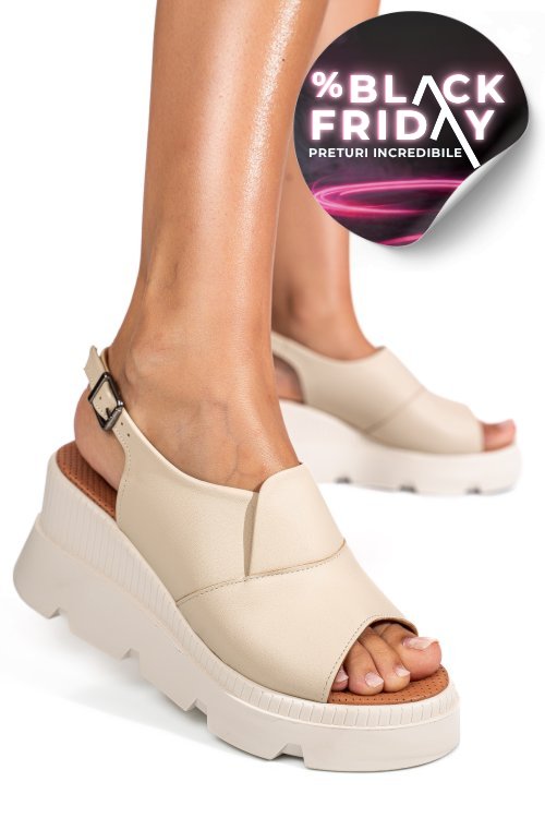 Sandale bej piele naturala ys7711