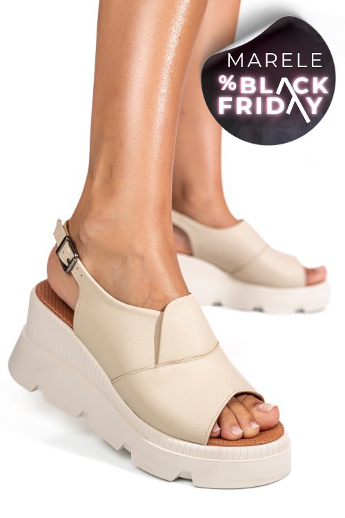 Sandale bej piele naturala ys7711