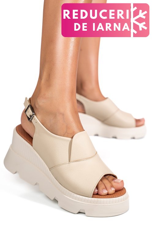 Sandale bej piele naturala ys7711