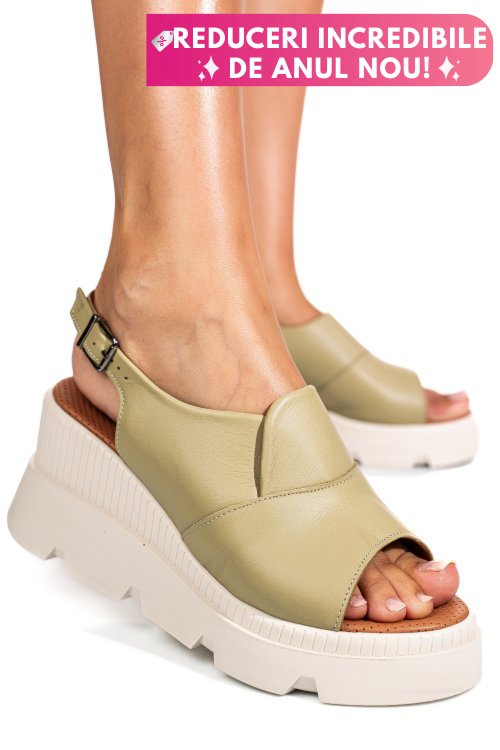 Sandale verzi piele naturala ys7711