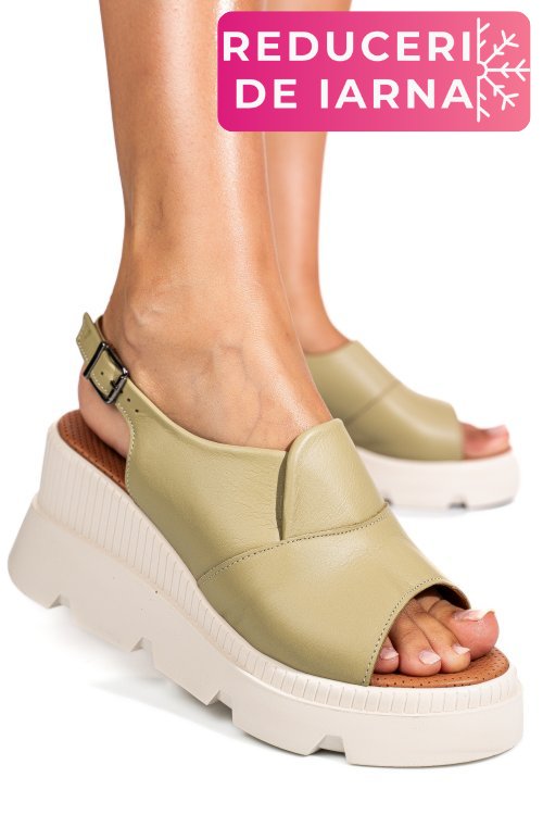 Sandale verzi piele naturala ys7711