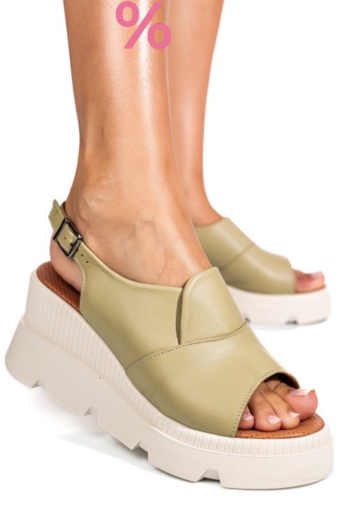 Sandale verzi piele naturala ys7711