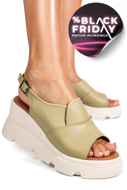 Sandale verzi piele naturala ys7711
