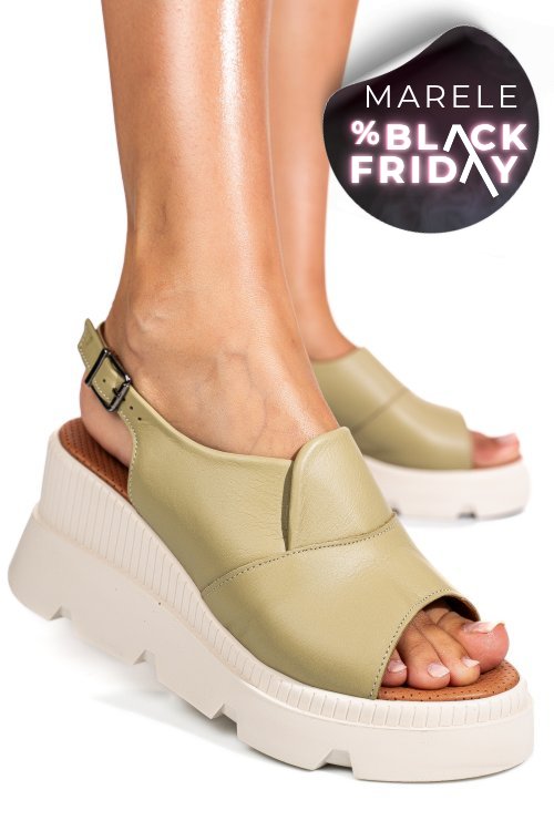 Sandale verzi piele naturala ys7711