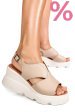 Sandale bej piele naturala ys7714
