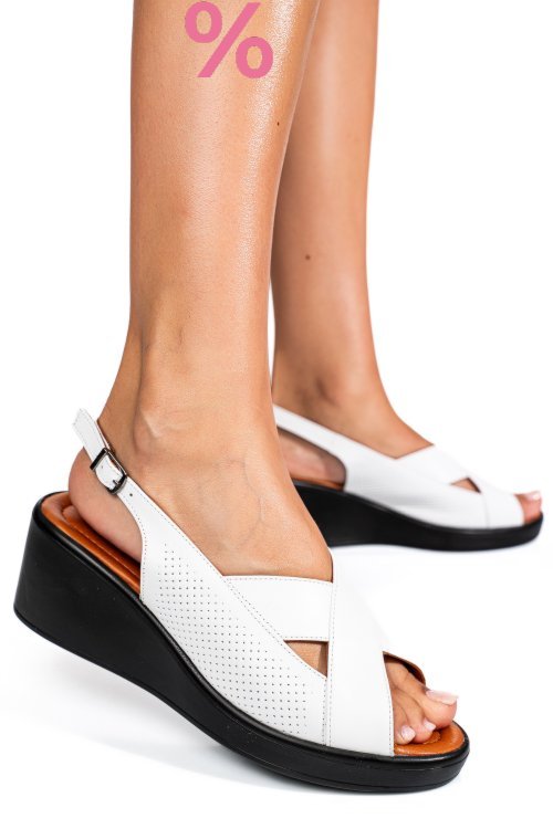 Sandale albe piele naturala 7s7740