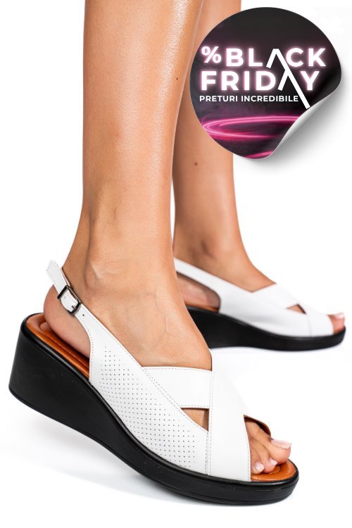 Sandale albe piele naturala 7s7740