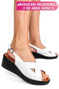SANDALE ALBE PIELE NATURALA 7S7740
