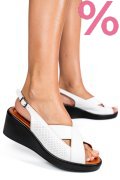 SANDALE ALBE PIELE NATURALA 7S7740