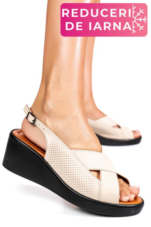 Sandale bej piele naturala 7s7740