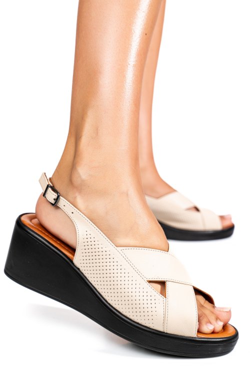 Sandale bej piele naturala 7s7740