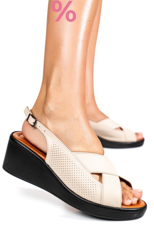 Sandale bej piele naturala 7s7740