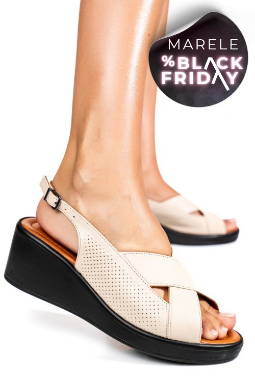 Sandale bej piele naturala 7s7740