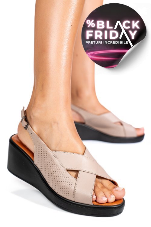 Sandale taupe piele naturala 7s7740