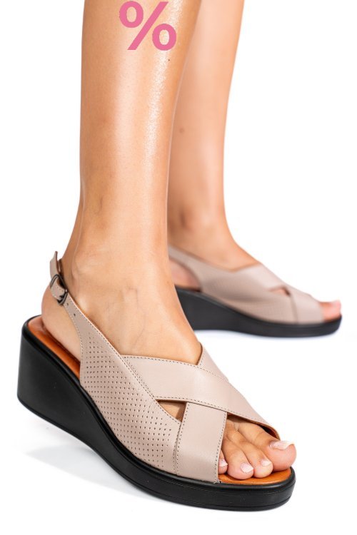 Sandale taupe piele naturala 7s7740