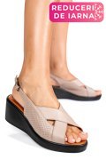 SANDALE TAUPE PIELE NATURALA 7S7740