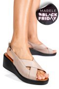 SANDALE TAUPE PIELE NATURALA 7S7740