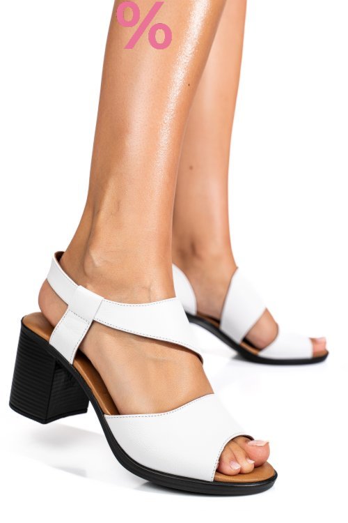 Sandale albe piele naturala 0s7775