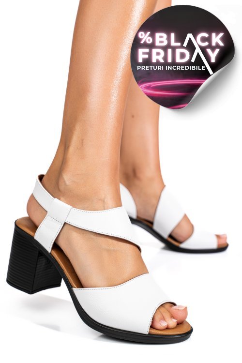 Sandale albe piele naturala 0s7775