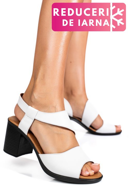 Sandale albe piele naturala 0s7775