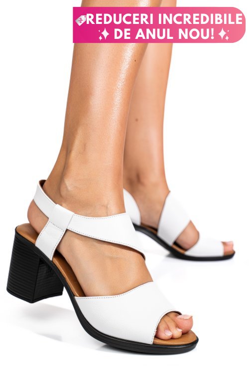 Sandale albe piele naturala 0s7775