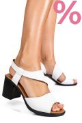 SANDALE ALBE PIELE NATURALA 0S7775