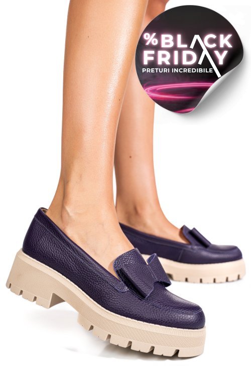 Mocasini mov piele naturala 2s77115