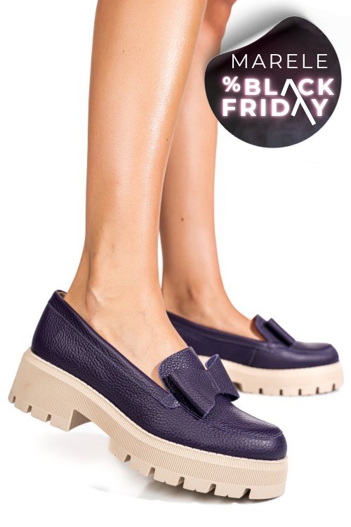 Mocasini mov piele naturala 2s77115