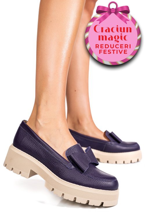 Mocasini mov piele naturala 2s77115