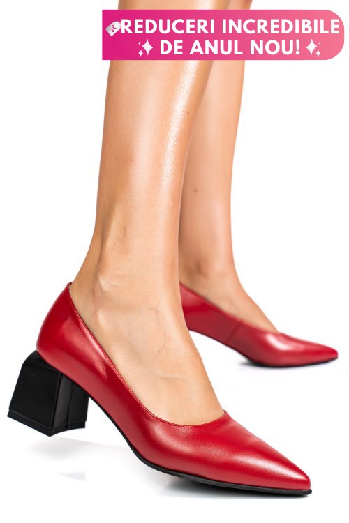 Pantofi rosii piele naturala 5s77460