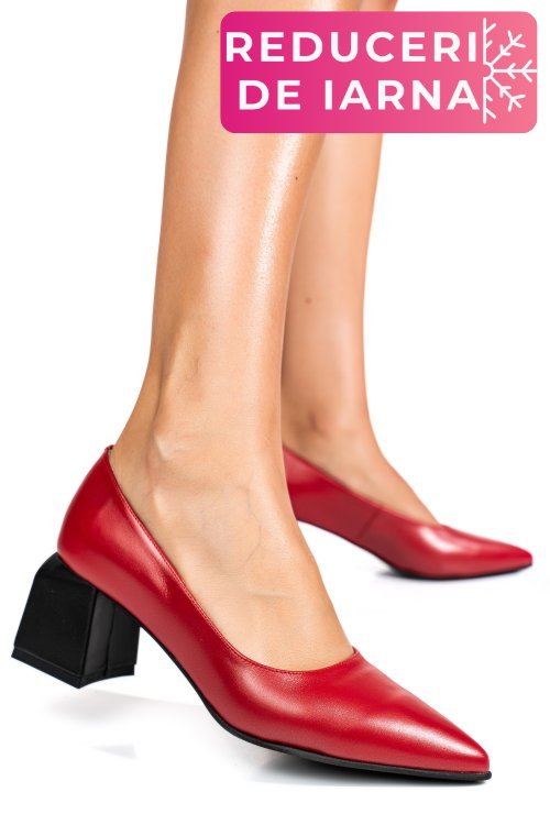 Pantofi rosii piele naturala 5s77460
