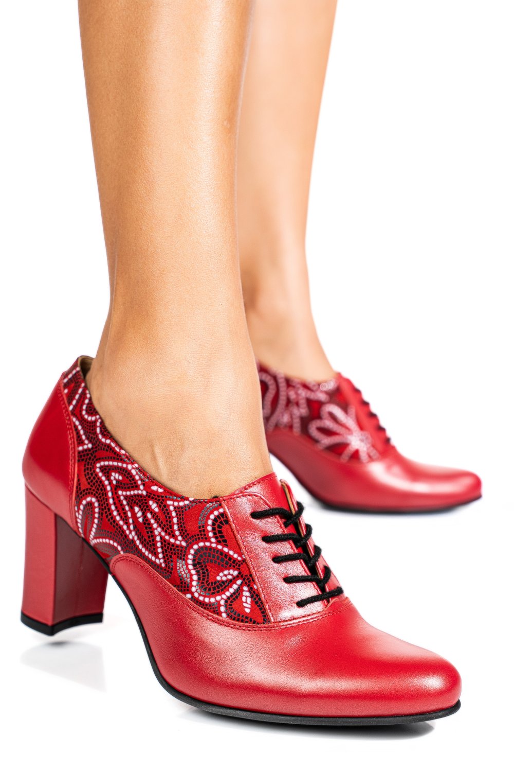 PANTOFI ROSII PIELE NATURALA 5S77771
