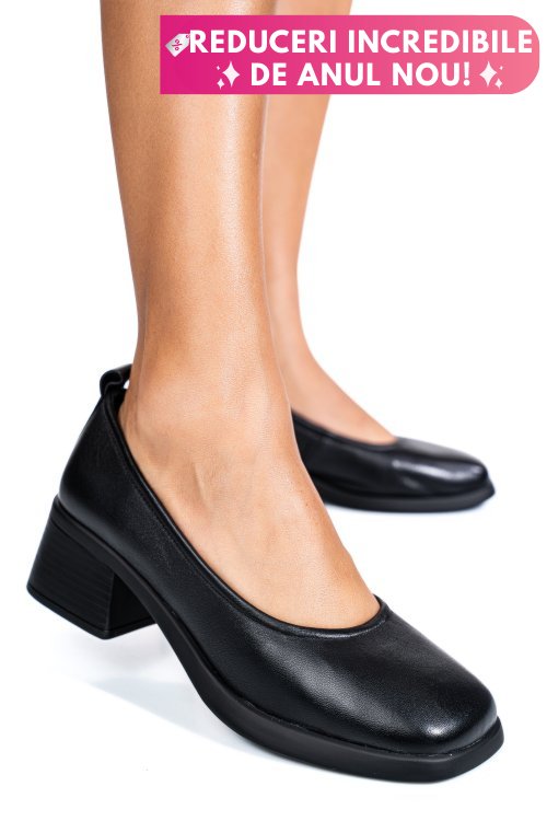 Pantofi negri piele naturala as77n470ve