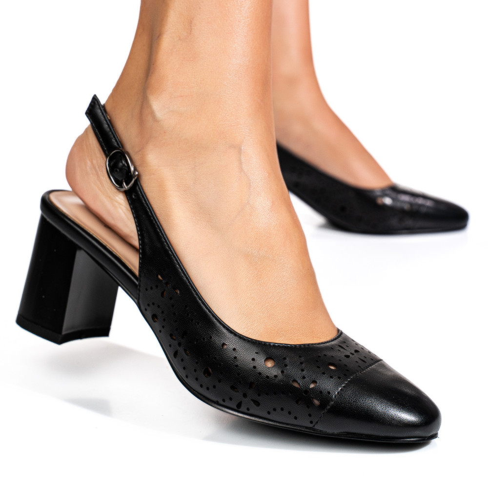 SANDALE NEGRE PIELE NATURALA SSPN4001