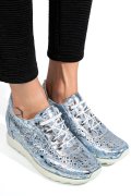 SNEAKERS ALBASTRU ARGINTIU PIELE NATURALA APCRT111