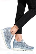 SNEAKERS ALBASTRU ARGINTIU PIELE NATURALA APCRT111