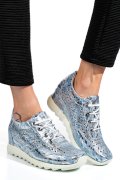 SNEAKERS ALBASTRU ARGINTIU PIELE NATURALA APCRT111