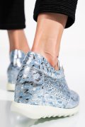 SNEAKERS ALBASTRU ARGINTIU PIELE NATURALA APCRT111