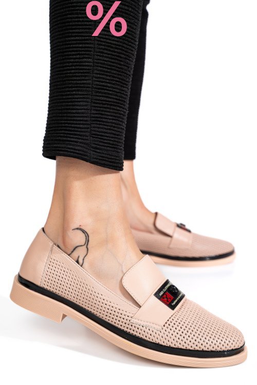 Pantofi roz piele naturala 1pc121