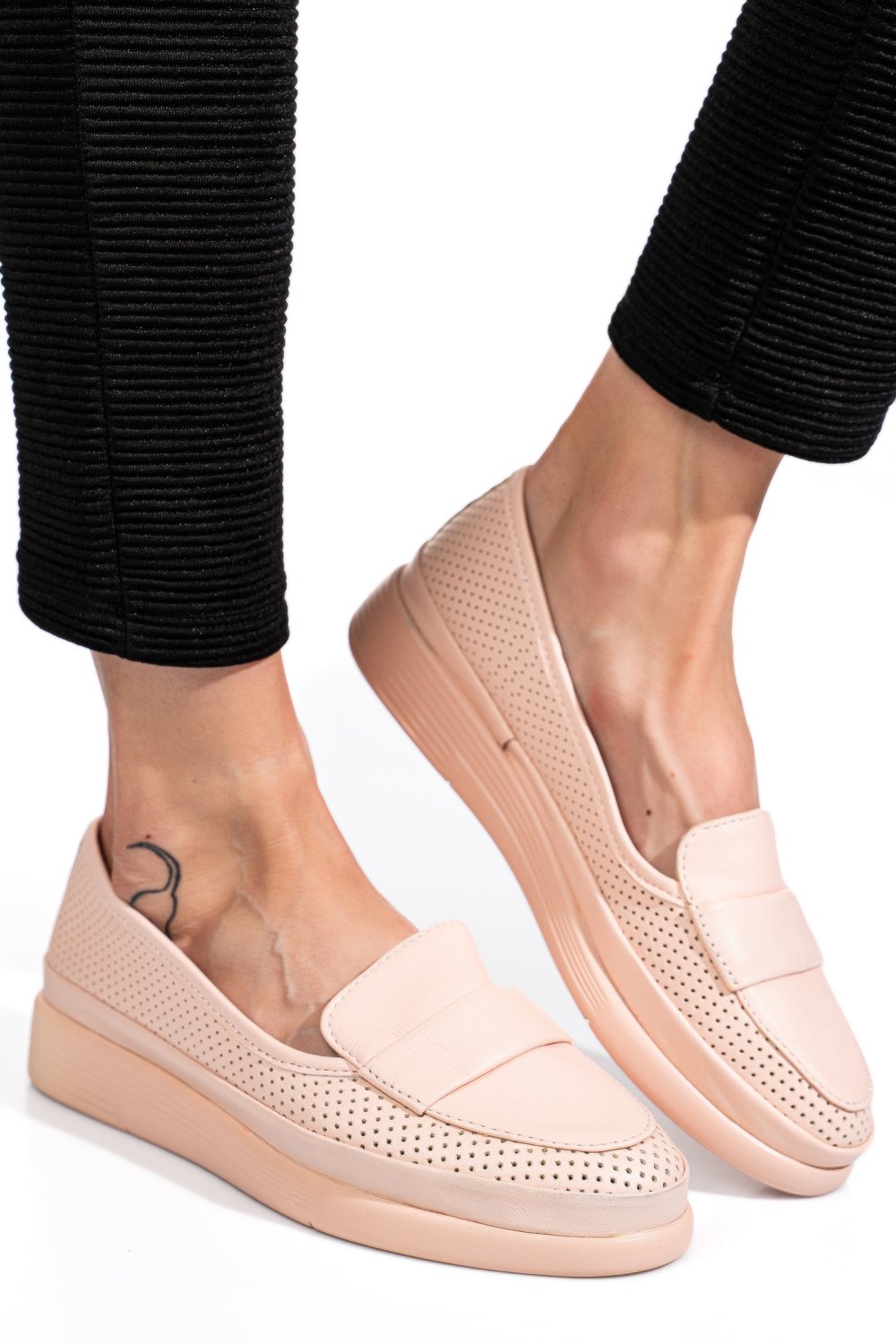 MOCASINI ROZ PIELE NATURALA APCK1100