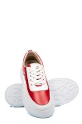PANTOFI SPORT ALB ROSU PIELE NATURALA 1PC0002