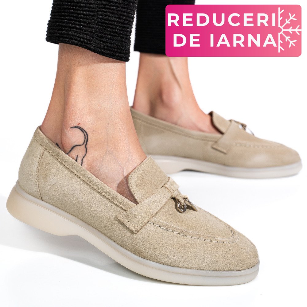 MOCASINI GRI PIELE NATURALA INTOARSA 4S7755