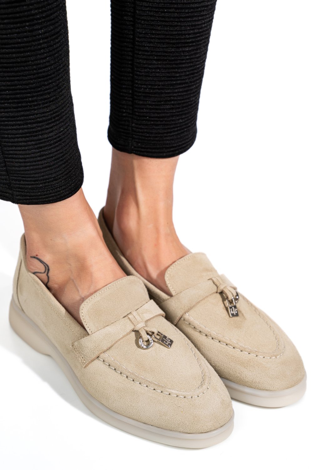 MOCASINI GRI PIELE NATURALA INTOARSA 4S7755