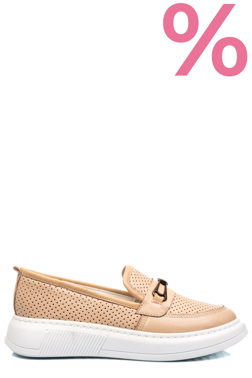 MOCASINI BEJ PIELE NATURALA 4PC09MM