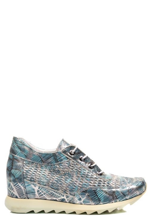 Sneakers bleu argintiu piele naturala apcrt111