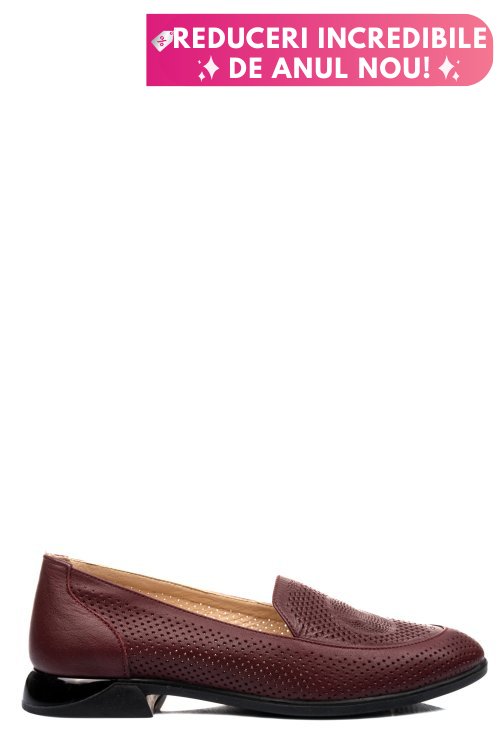 Pantofi bordo piele naturala 4pc6106