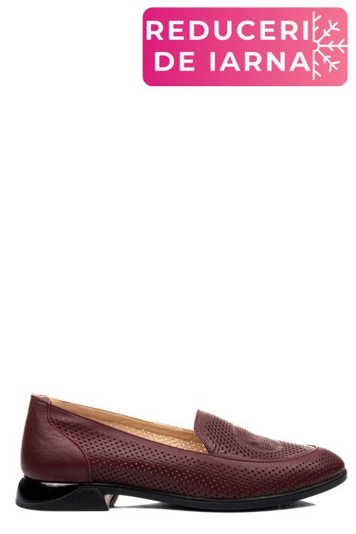 Pantofi bordo piele naturala 4pc6106